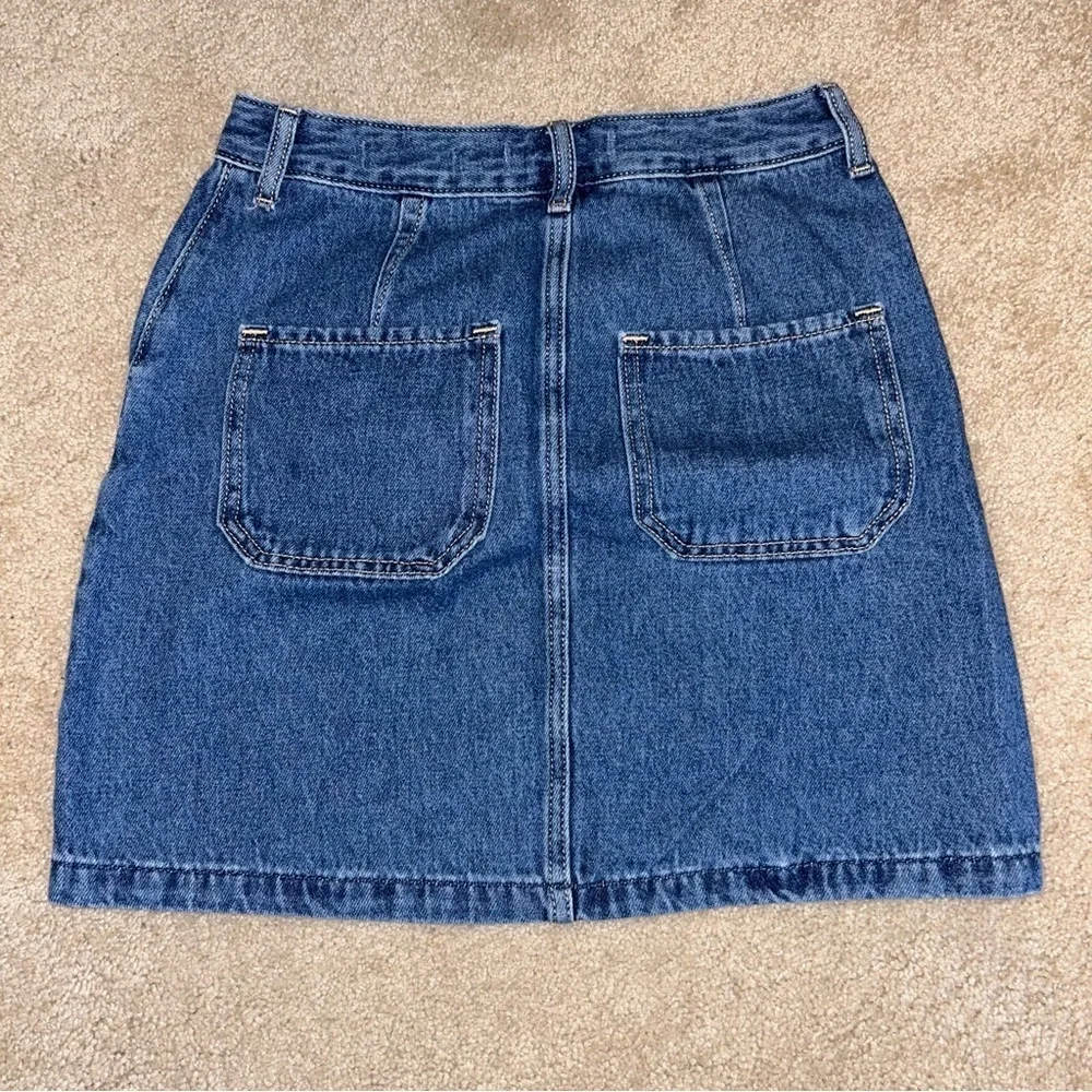 Hollister Ultra Hi Rise Zipper Front Denim Skirt